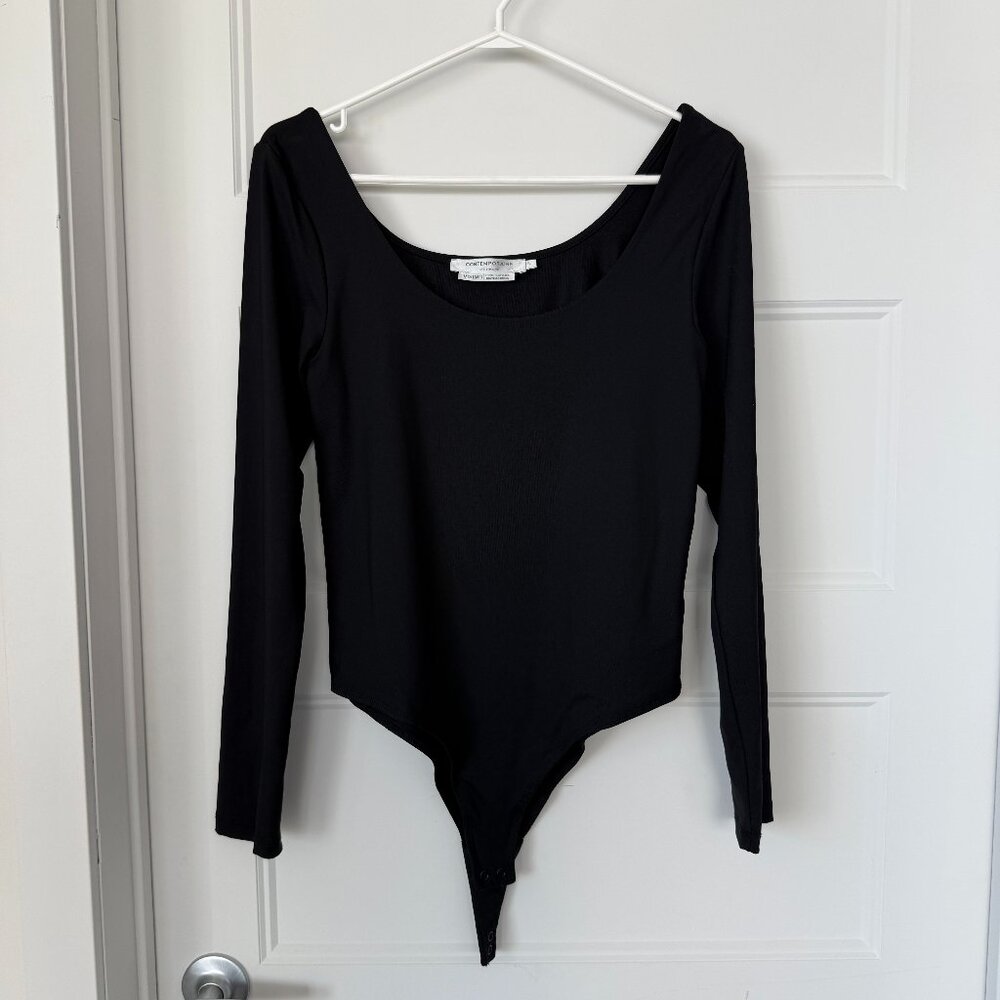 Simons Black Long Sleeve Bodysuit | Size L
